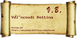 Váncsodi Bettina névjegykártya